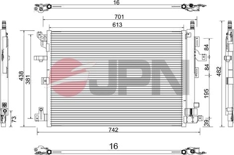 Kondensator, klimaanlegg JPN 60C9148-JPN
