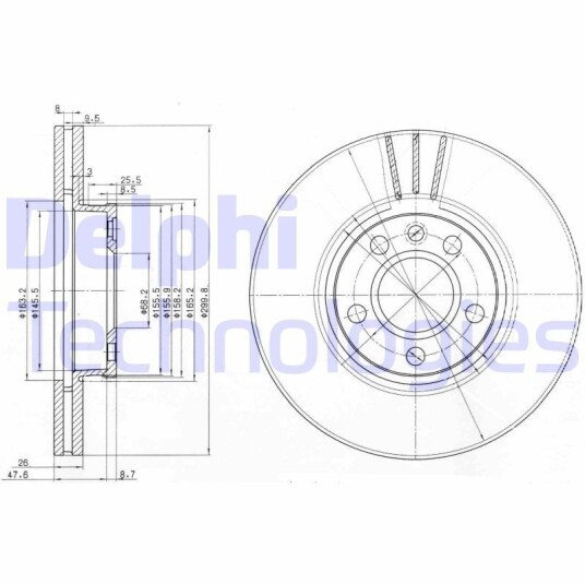 Bremseskive DELPHI BG3696 Bremseskive DELPHI BG3696