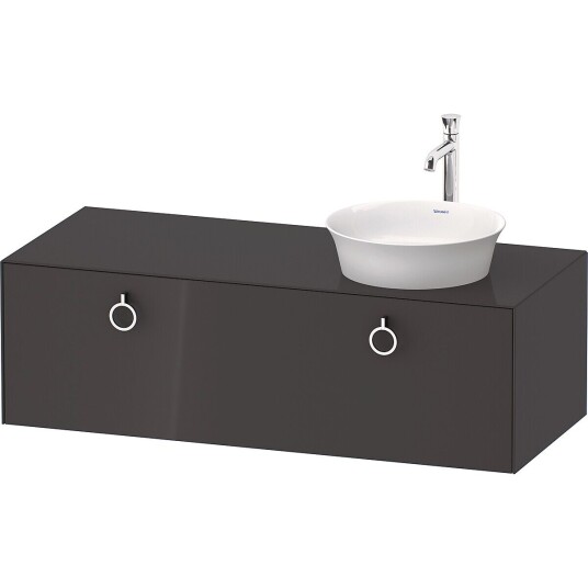 Duravit White Tulip Servantskap 1 skuff 130x55x40,8 cm Grafitt Høyglans