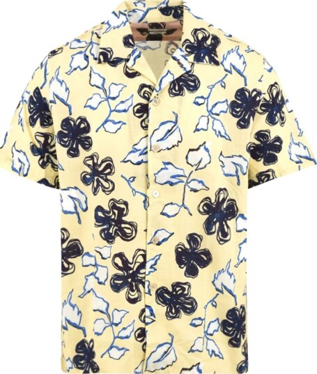 PS Paul Smith Floral Short Sleeve Shirt Yellow