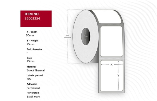 CAPTURE Label 50x25 - Core 19. White.