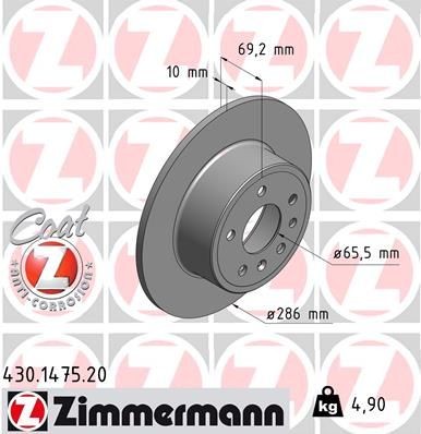 Bremseskive ZIMMERMANN 430.1475.20