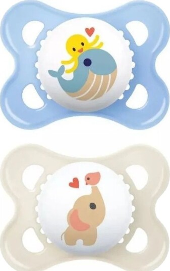 Mam 1218 Original Smokk Med Motiv 2-6 mndr Blå Beige 2 pk