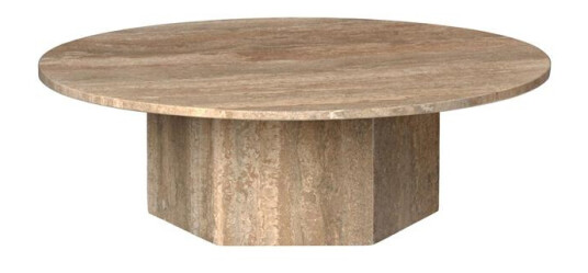 GUBI Epic Sofabord Rundt Ø110 Varm Taupe Travertin