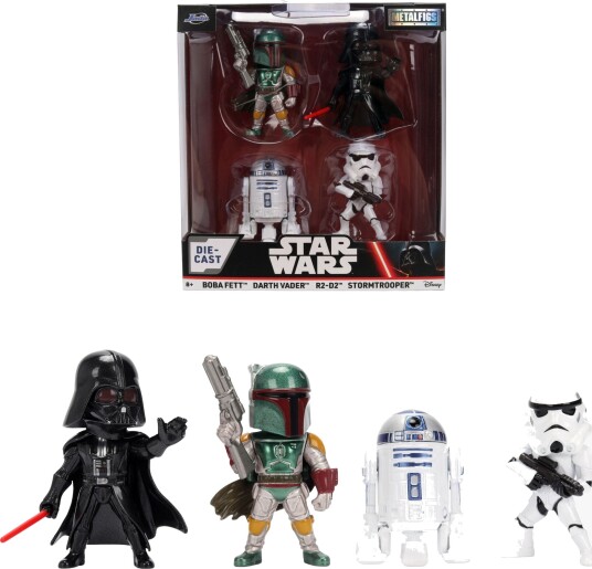 Jada Toys Star Wars 4-Pakning Figurer Wave 1 Samlefigurer med Detaljert Design