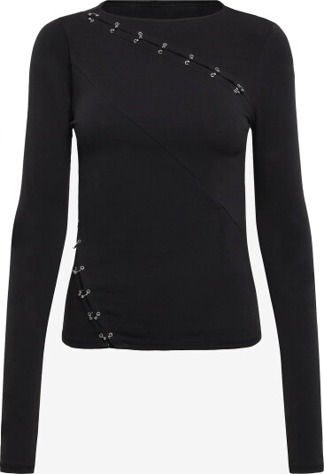 Weekday Avril Piercing Longsleeve BLACK S