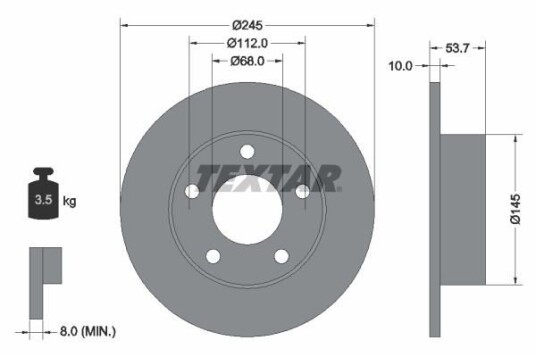 Bremseskive TEXTAR 92090803