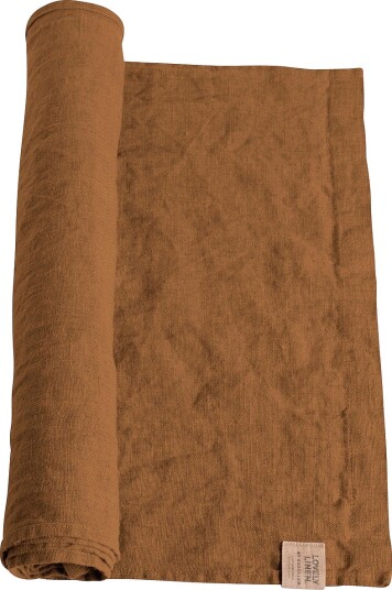 Lovely Linen Løper Lovely i vasket lin Brun