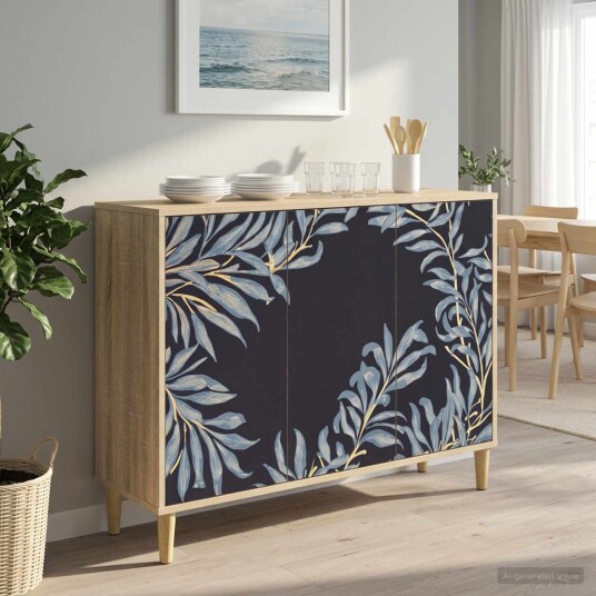 vidaXL Serviesskap DOKKUM Sonoma 102 x 33 x 75 cm Konstruert tre