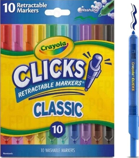 Crayola Clicks Retractable Markers 10 Pcs Multi/patterned One Size Crayola Clicks Retractable Markers 10 Pcs Multi/patterned One Size