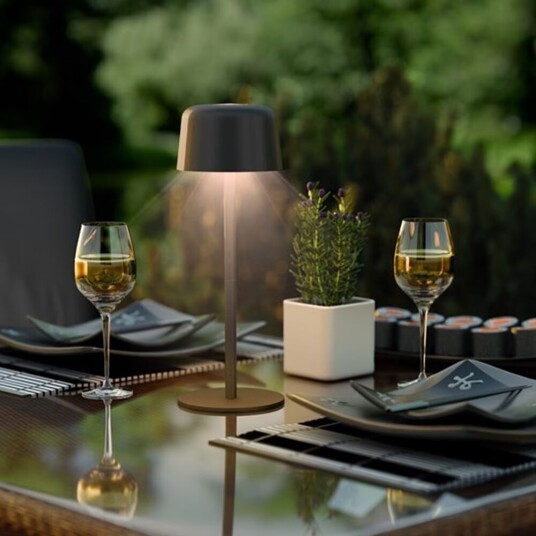 Trådløs LED bordlampe 25 cm Svart