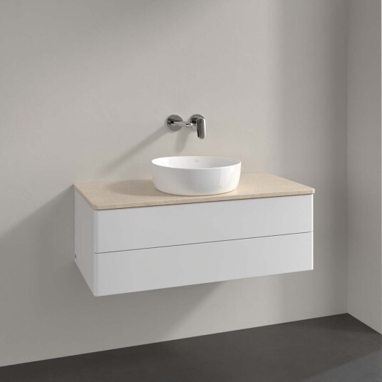 Villeroy & Boch Antao Servantskap med 2 skuffer 100x50x36 cm m/lys Hvit Blank/Crème
