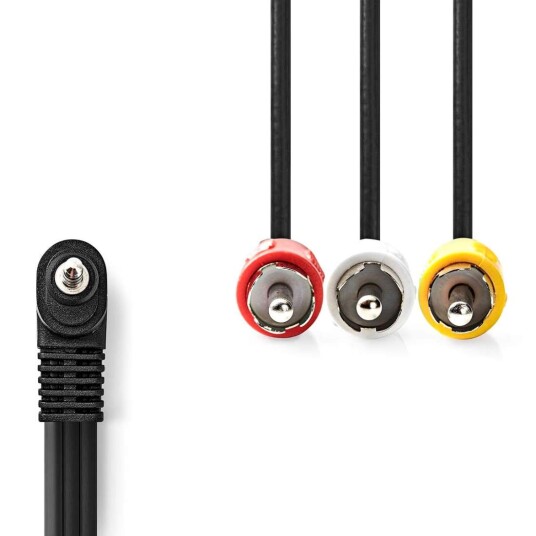Nedis Audio Video Cable 3.5 Mm Han 3x RCA Nikkel Belagt 2.00 M Rund PVC Sort