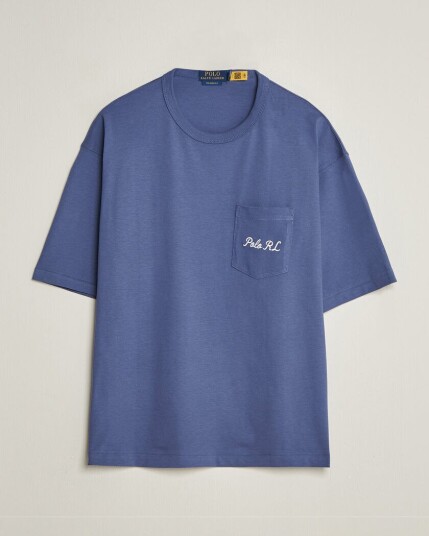 Polo Ralph Lauren Back Print Bear Pocket Tee Classic Blue
