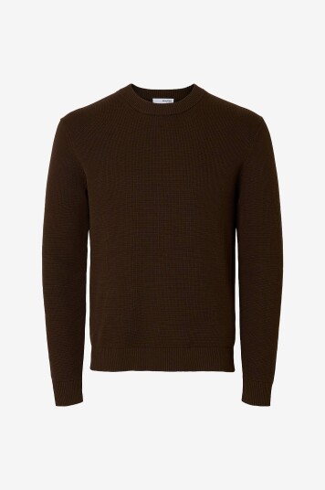 Selected Homme Genser Slhdane LS Knit Structure Crew Neck Natur Selected Homme Genser Slhdane LS Knit Structure Crew Neck Natur