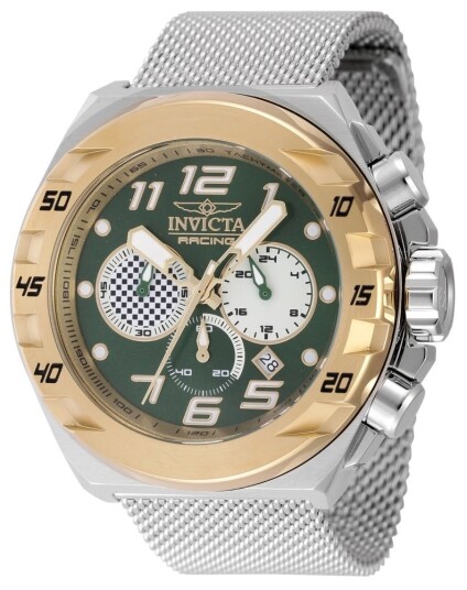 Invicta Herreklokke 47205 Racing Grønn/Stål Ø48 mm