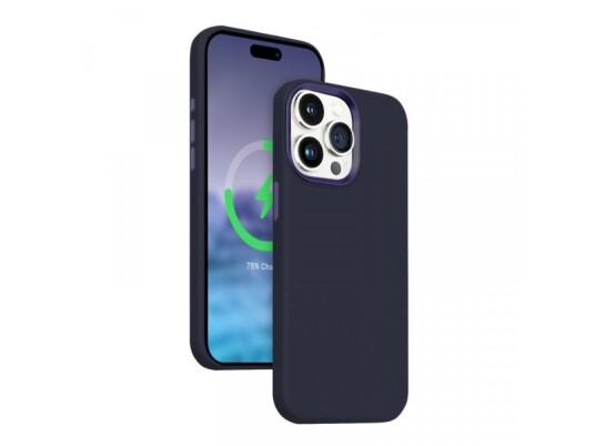 Crong Case Farget Deksel Lux Magnetisk Iphone 15 Pro Max Magsafe Granatowe