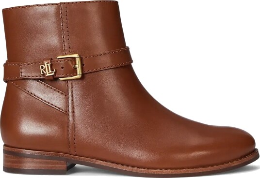 Lauren Ralph Lauren Brooke Ii Calfskin Bootie Brown 42