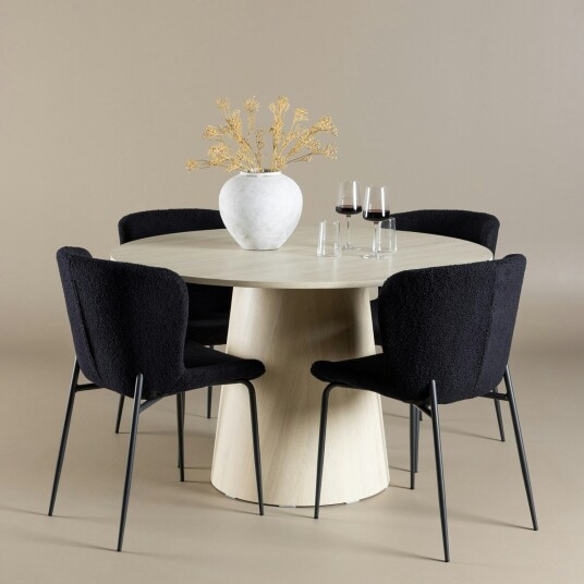 Spisegruppe Venture Home Lanzo Ø120 med 4 stk Modesto Stoler