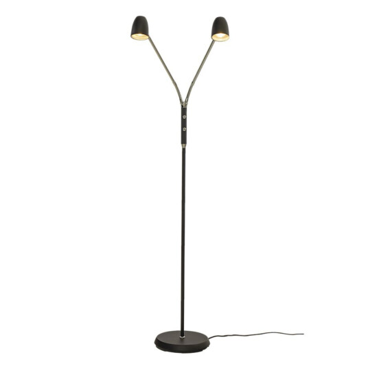 Sandnes dobbel gulvlampe Svart/Krom