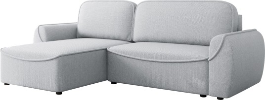 Navrel 3 seters Sovesofa med Sjeselong og Oppbevaring Lys grå