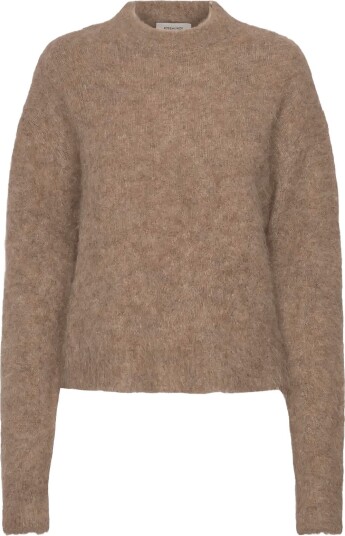 Rosemunde Rwfurry Alpaca Ls Mock Neck Pullover BROWN GREY MEL XL