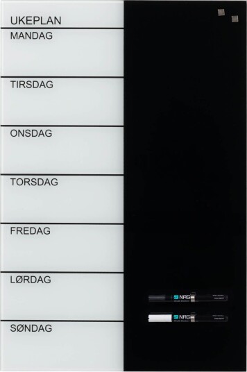 Magnetisk Naga Uketavle I Glass 40X60 Cm - Norsk Tekst Magnetisk Naga Uketavle I Glass 40X60 Cm - Norsk Tekst