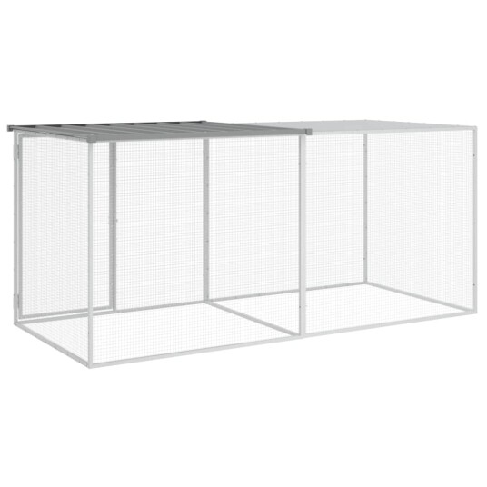 Vidaxl Kyllingbur Med Tak Lysegrå 203X98X90 cm Galvanisert Stål Vidaxl Kyllingbur Med Tak Lysegrå 203X98X90 cm Galvanisert Stål