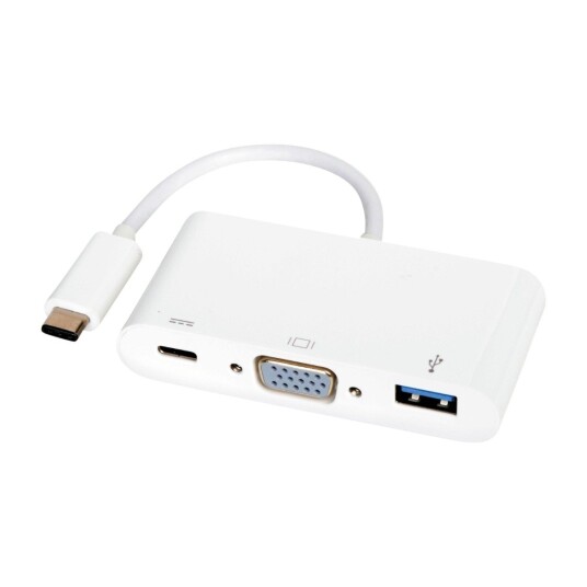Qnect adapter usb-c-VGA+usb+usb-c-lader QN301033