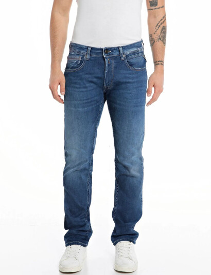 Replay Grover Trousers Straight Hyperflex Eco Plus - Blue - 34 x 34 Replay Grover Trousers Straight Hyperflex Eco Plus - Blue - 34 x 34