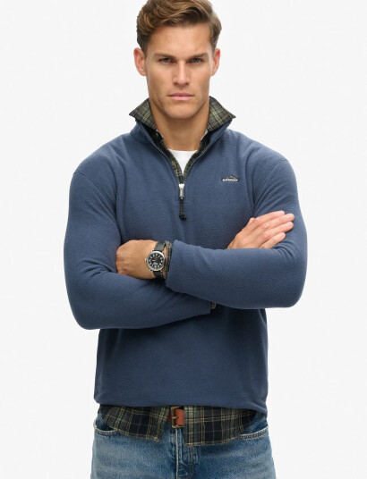 Superdry Polar Fleece Half Zip - Navy - S