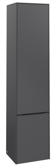 VILLEROY & BOCH SUBWAY 3.0 HØYSKAP 40X171 VENSTRE 2 DØRER BLACK GRAPHITE HÅNDTAK I VOLCANO