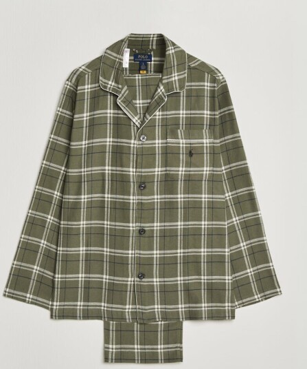 Polo Ralph Lauren Plaid Flannel Sleep Set Khaki green S