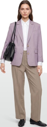 Stella Nova Striped Oversized Blazer Purple 34 Stella Nova Striped Oversized Blazer Purple 34