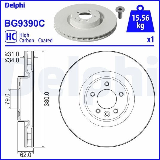 Bremseskive DELPHI BG9390C