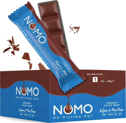 24 stk Nomo Creamy Choc Vegansk Sjokoladebar Hel Eske 912 gram 24 stk Nomo Creamy Choc Vegansk Sjokoladebar Hel Eske 912 gram