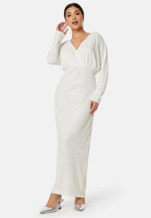 VILA Vimaia V-Neck L/S Maxi Dress Cloud Dancer 34