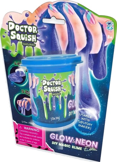 Dr. Squish Blue Slime Glow In The Dark 100G Blue ONE SIZE Dr. Squish Blue Slime Glow In The Dark 100G Blue ONE SIZE