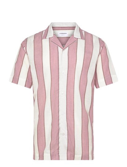 Lindbergh Striped Linen/Cotton Shirt S/Sstriped Linen/Cotton Shirt S/S - Multi/patterned - S
