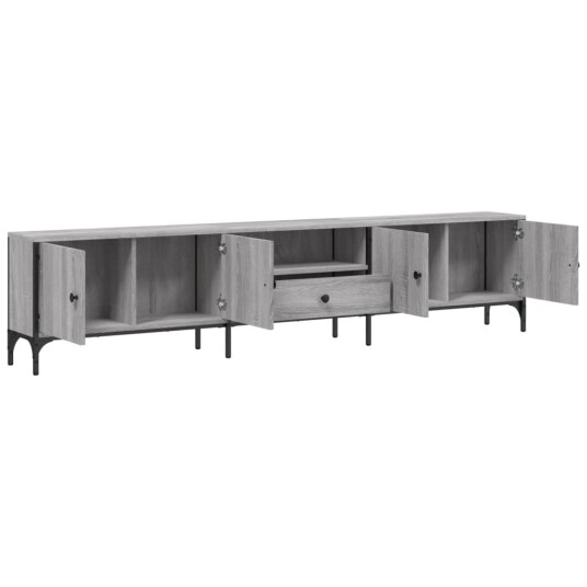 vidaXL TV-benk med skuff grå sonoma 200x25x44 cm konstruert tre 8721012340428