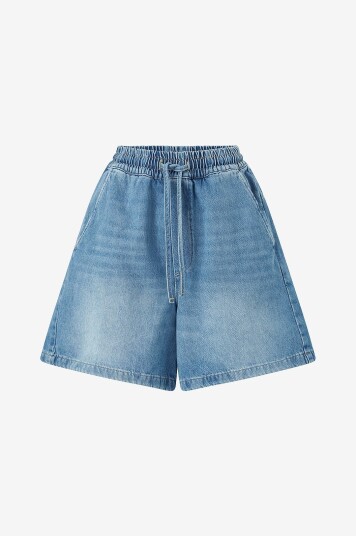 IVY Copenhagen   Jeans shorts Ivy Opera Tie Shorts Wash Lille   Blå