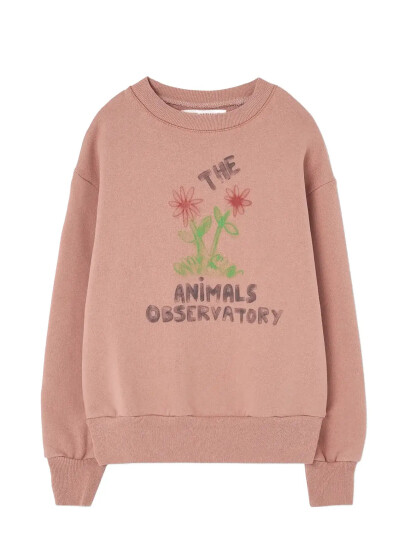 THE ANIMALS OBSERVATORY Flowers Dusty Coral Bear Sweatshirt Rosa 6 Y