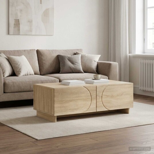 vidaXL Kaffebord Sonoma eik 102 x 50,5 x 35 cm Konstruert tre