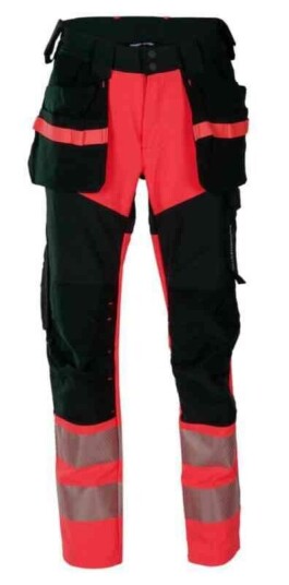 BS Lillehammer Håndverksbukse, kl.1 Dame, Str. C40, Rød/Sort, HiVis