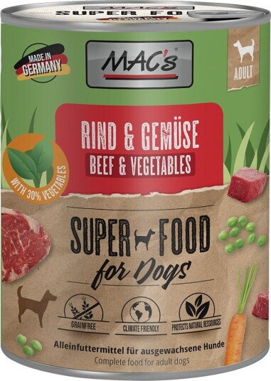 Mac'S Våtfôr Til Hunder 6 X 800 G Storfe & Grønnsaker