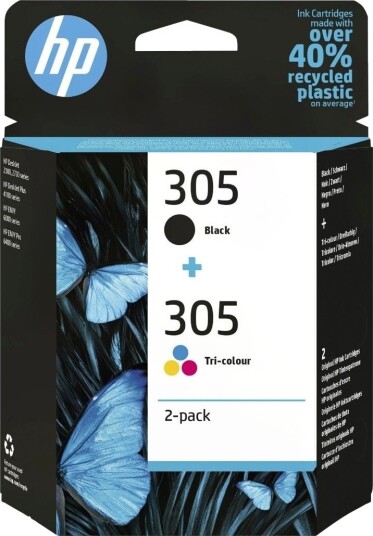 HP 305 tri color & black 2-pack