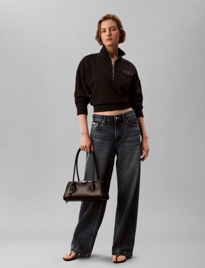Calvin Klein Jeans Ls French Terry Indigo Wash Qz Black M