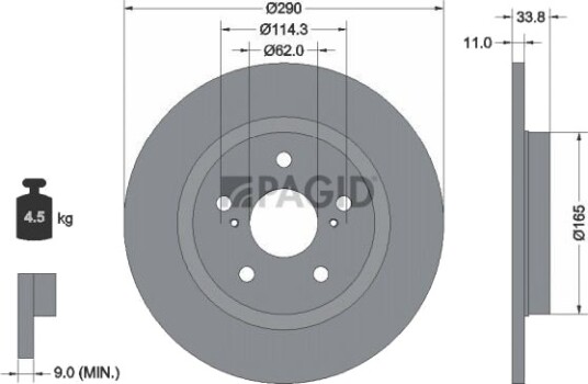 PAGID 54952N Bremseskive PAGID 54952N Bremseskive