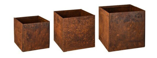 GUS Design - Plantkasse rund 3 stk 24/21/18 cm rust