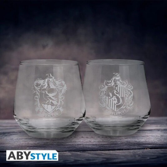 Harry Potter Drikkeglass 2 pk Ravenclaw & Hufflepuff Harry Potter Drikkeglass 2 pk Ravenclaw & Hufflepuff
